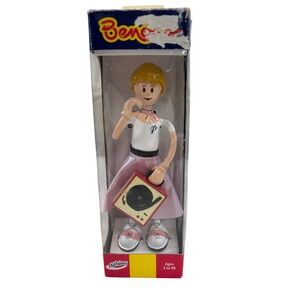 Vtg Kid Galaxy Bendos Peggy Sue 50s Girl Pink Poodle Skirt Posable‎ Figure NIB